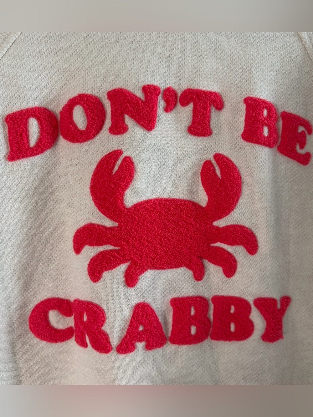 Aerie “Don’t Be Crabby” Cream Oversized Pullover with Red Crab Graphic M - Picture 5 of 8